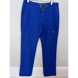 FIGS Cairo Cargo Scrub Pants Royal Blue Straight Leg Men's Size Large
